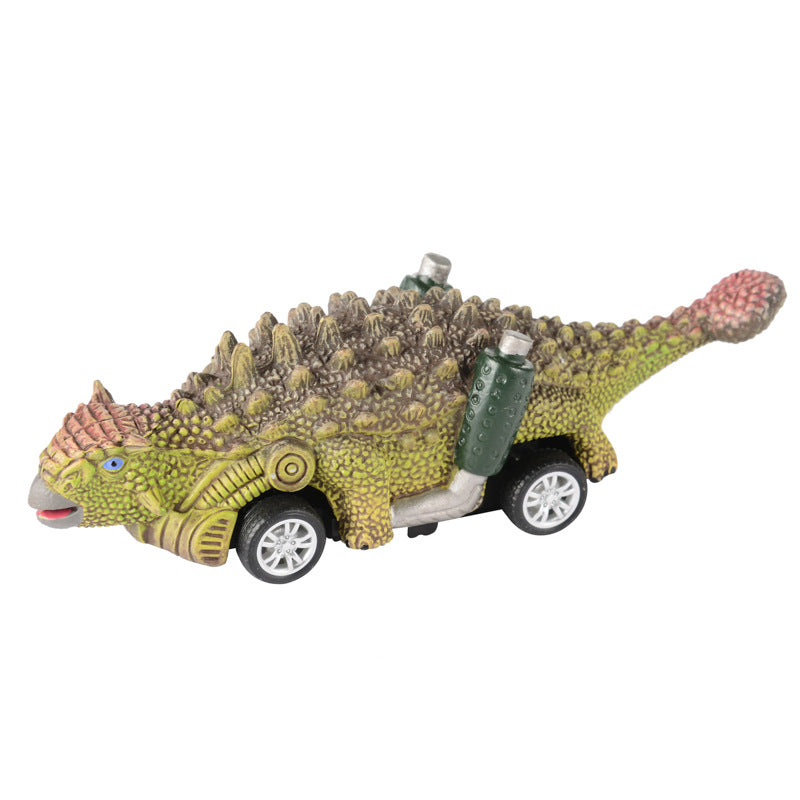 The New Dinosaur Back To The Car Four-Wheeled Dinosaur Model Car Small Racing Dinosaur Toys Children's Educational Toys