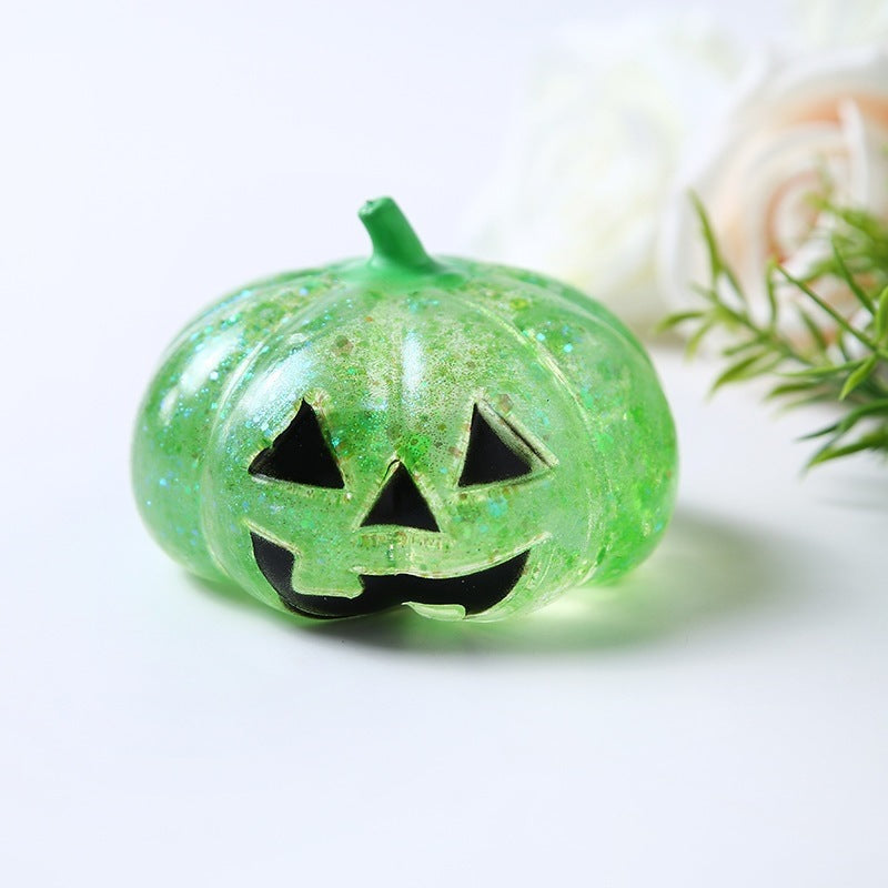 Halloween Funny Pumpkin Head Squishy Stress Relief Toy, Rebound Decorative Gift