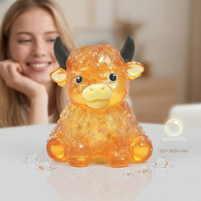 New Glitter Highland Cow Squishy Slow Rebound Stress Relief Toy Creative Decompression Tool Factory
