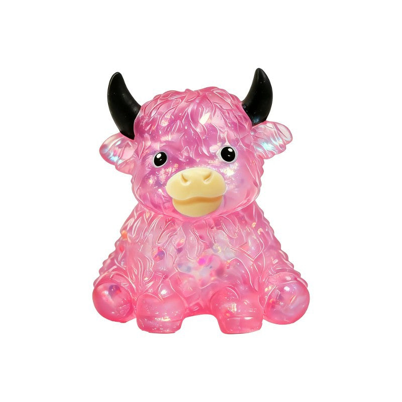 New Glitter Highland Cow Squishy Slow Rebound Stress Relief Toy Creative Decompression Tool Factory