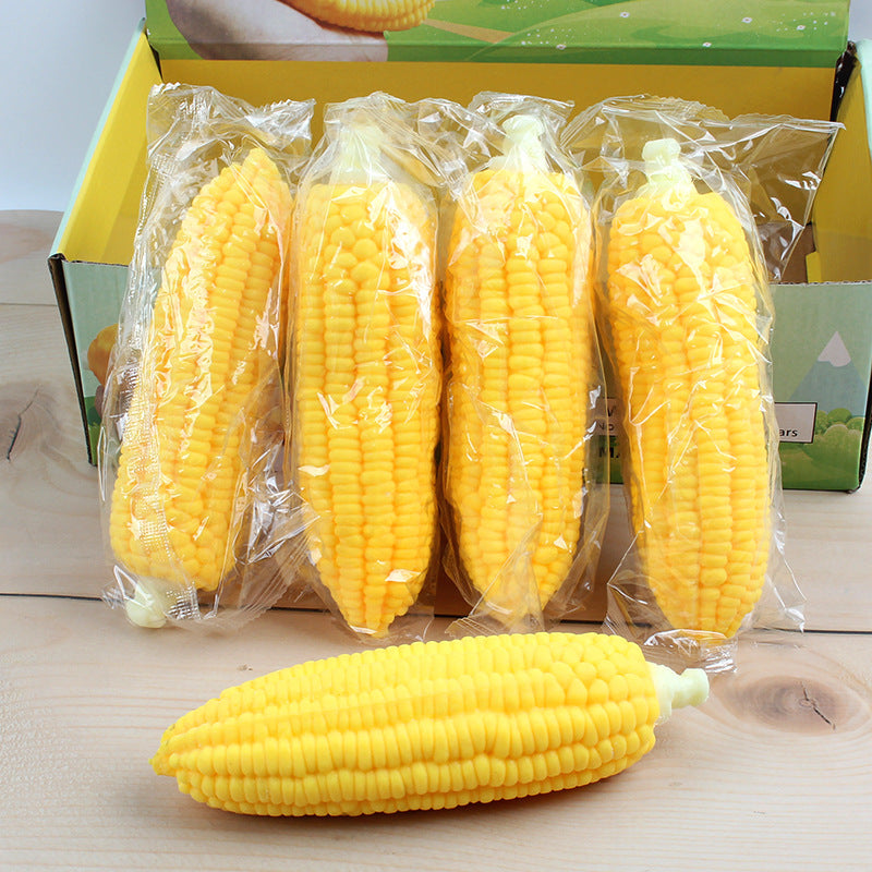 Creative Squishy Simulation Corn TPR Soft Stress Relief Pull-and-Play Corn Decompression Toy