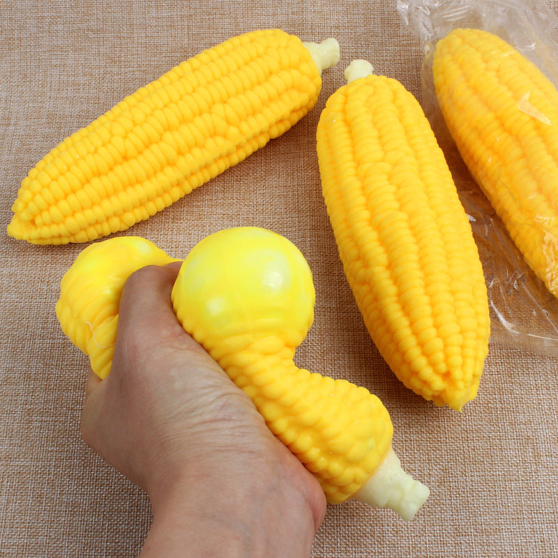Creative Squishy Simulation Corn TPR Soft Stress Relief Pull-and-Play Corn Decompression Toy