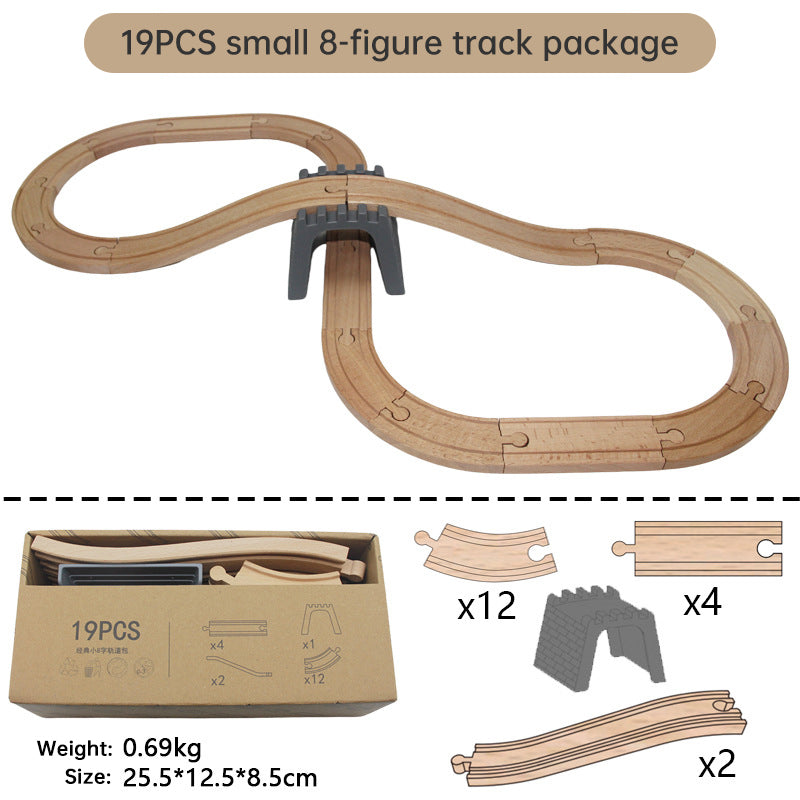 Wooden Train Track Set Toy Early Educational Railway Tracks Accessories Montessori Traffic Wooden Toys for Kids