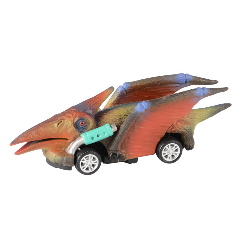 The New Dinosaur Back To The Car Four-Wheeled Dinosaur Model Car Small Racing Dinosaur Toys Children's Educational Toys