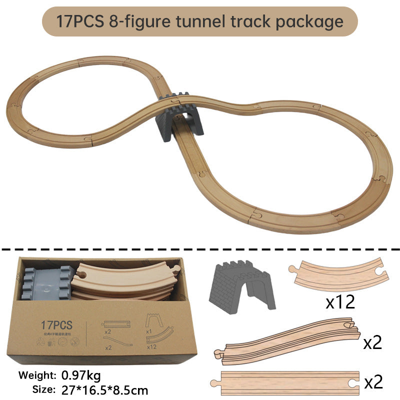 Wooden Train Track Set Toy Early Educational Railway Tracks Accessories Montessori Traffic Wooden Toys for Kids