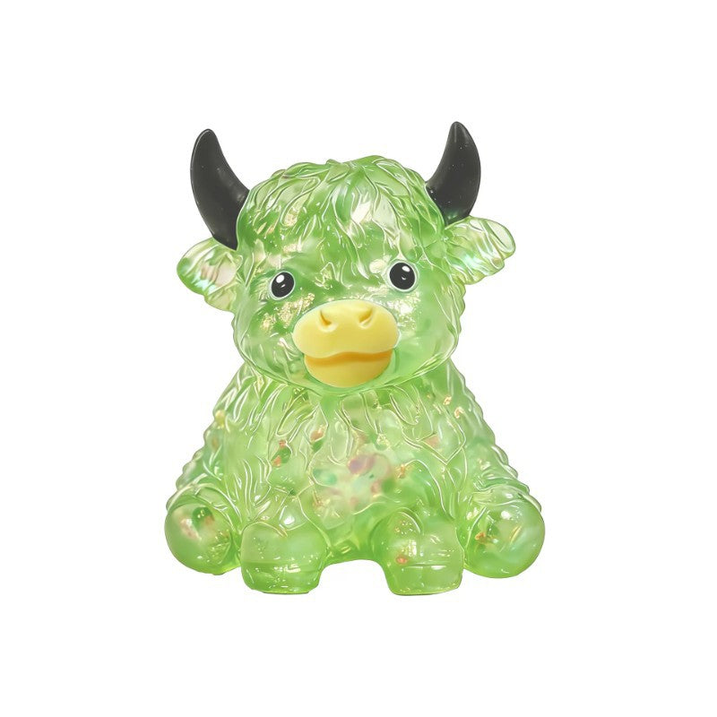 New Glitter Highland Cow Squishy Slow Rebound Stress Relief Toy Creative Decompression Tool Factory