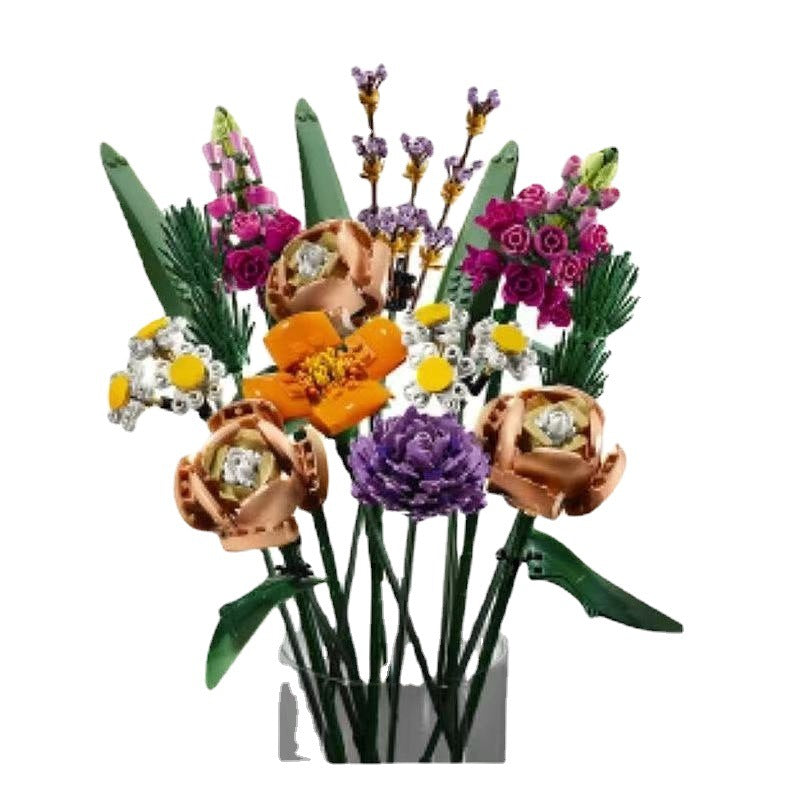Lego Bouquet Flowers Roses Ornaments Flower Arrangements Children's Building Blocks Girls Assembled Toys Gifts