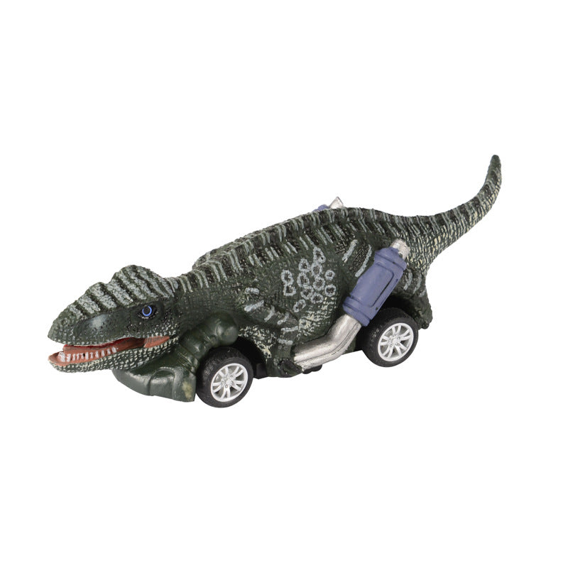 The New Dinosaur Back To The Car Four-Wheeled Dinosaur Model Car Small Racing Dinosaur Toys Children's Educational Toys