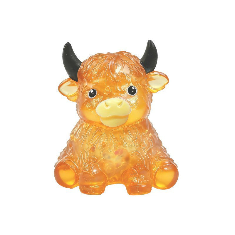 New Glitter Highland Cow Squishy Slow Rebound Stress Relief Toy Creative Decompression Tool Factory