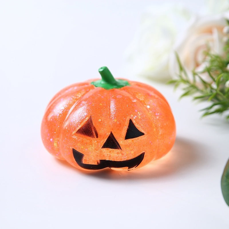Halloween Funny Pumpkin Head Squishy Stress Relief Toy, Rebound Decorative Gift
