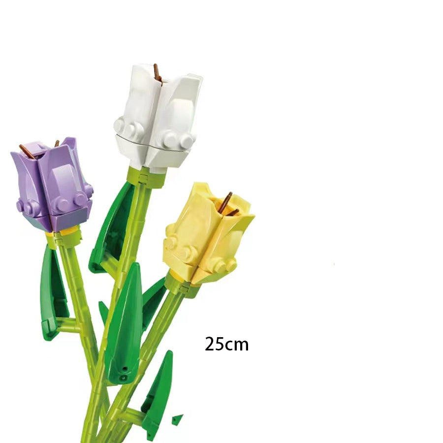 Lego Bouquet Flowers Roses Ornaments Flower Arrangements Children's Building Blocks Girls Assembled Toys Gifts