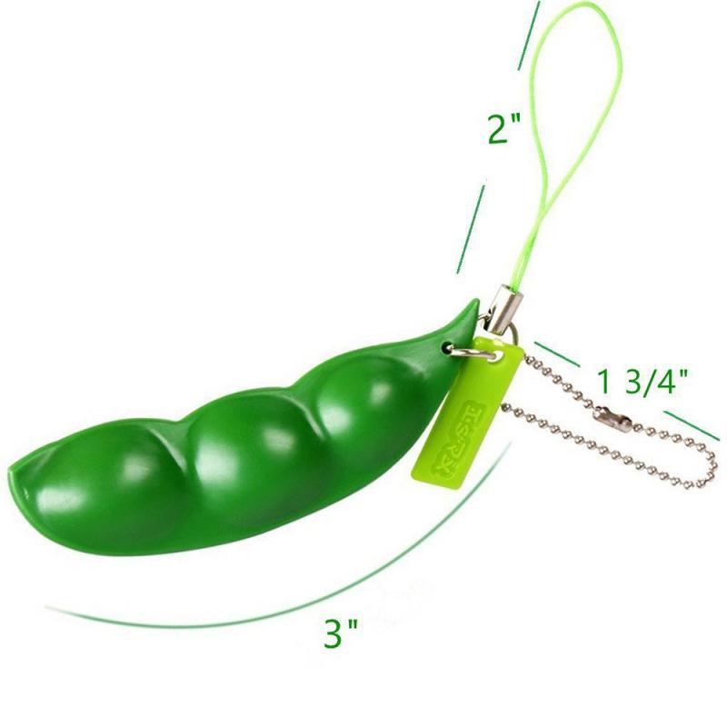 Decompression Xmas Gift Edamame Toys Squishy Squeeze Peas Beans Keychain Anti Stress Adult Toy Rubber Boys Toys Kids Girls Toys