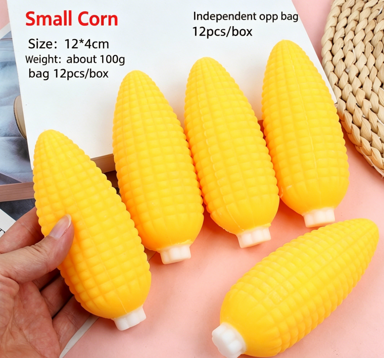 Creative Squishy Simulation Corn TPR Soft Stress Relief Pull-and-Play Corn Decompression Toy