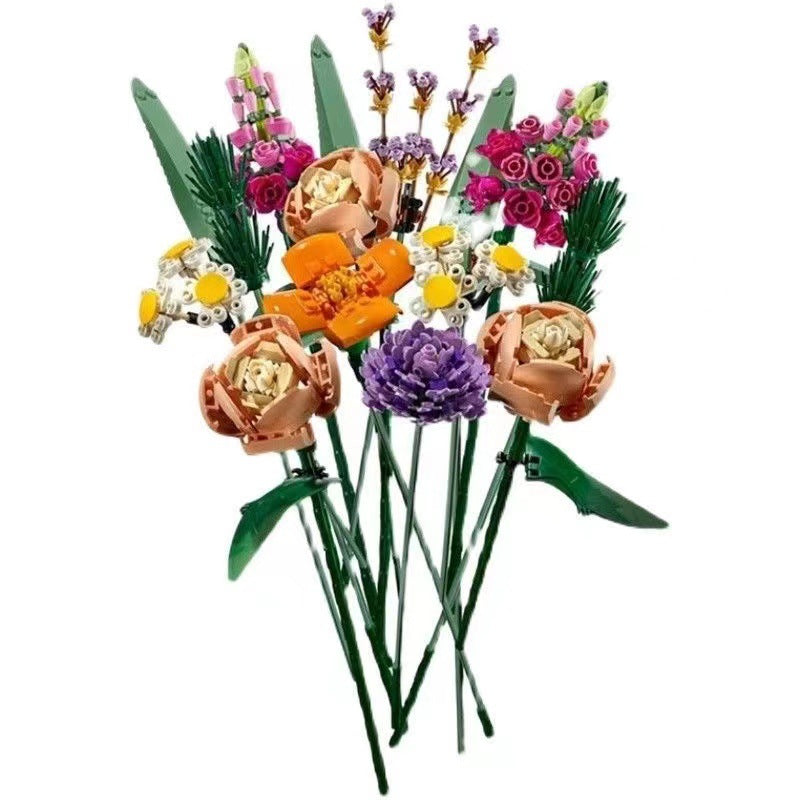Lego Bouquet Flowers Roses Ornaments Flower Arrangements Children's Building Blocks Girls Assembled Toys Gifts